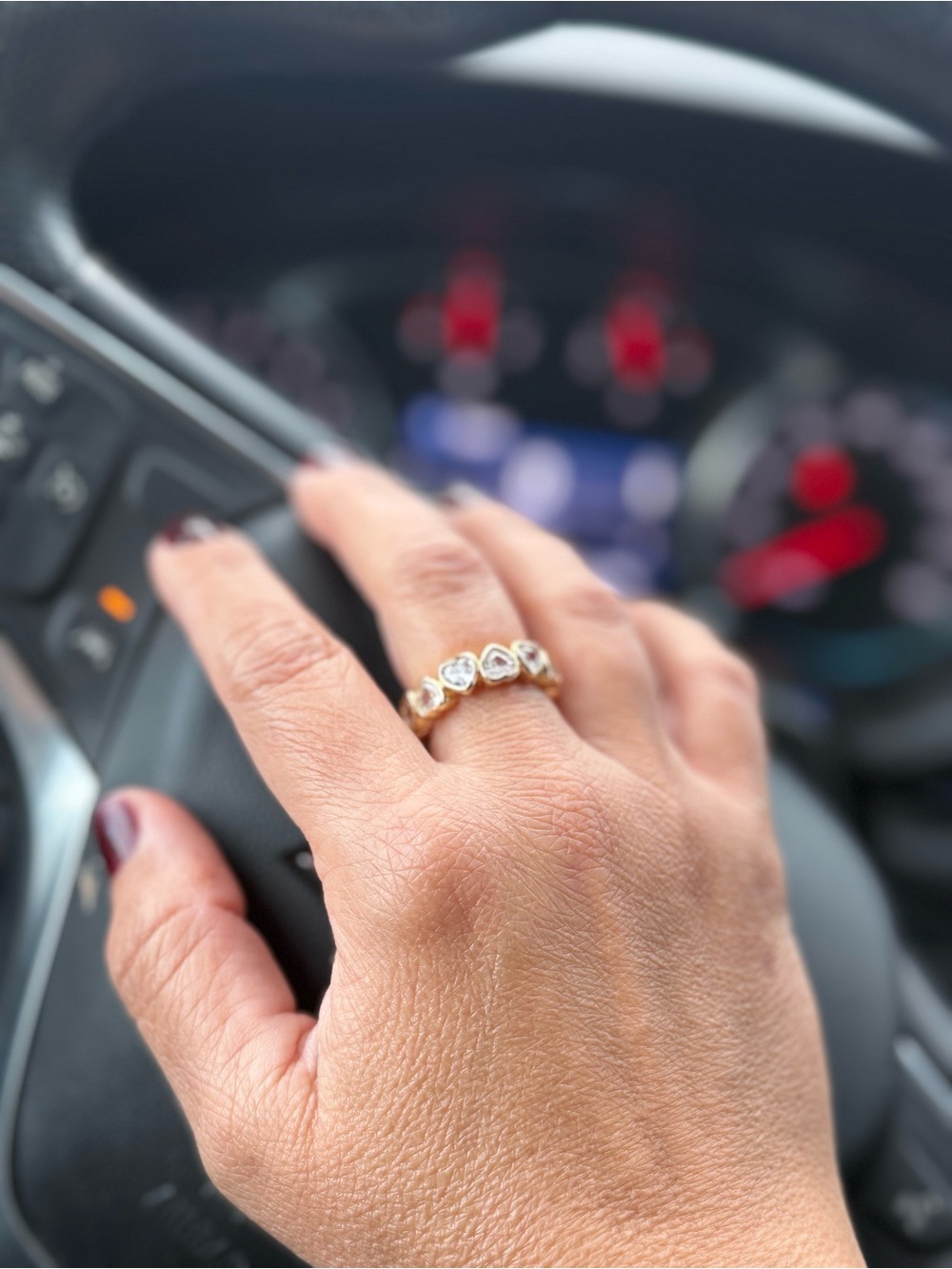 Gold Bezel Set Clear Stone Ring for Women